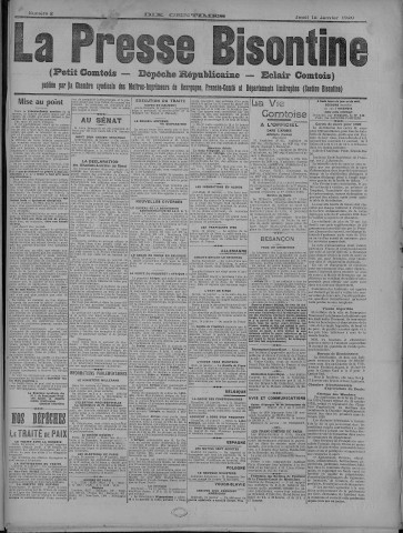 15/01/1920 - La Dépêche républicaine de Franche-Comté [Texte imprimé]