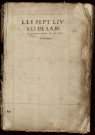 Ms 591 - « La belle Diane de Montemaior, en sept livres, traduicte d'espagnol en françois »