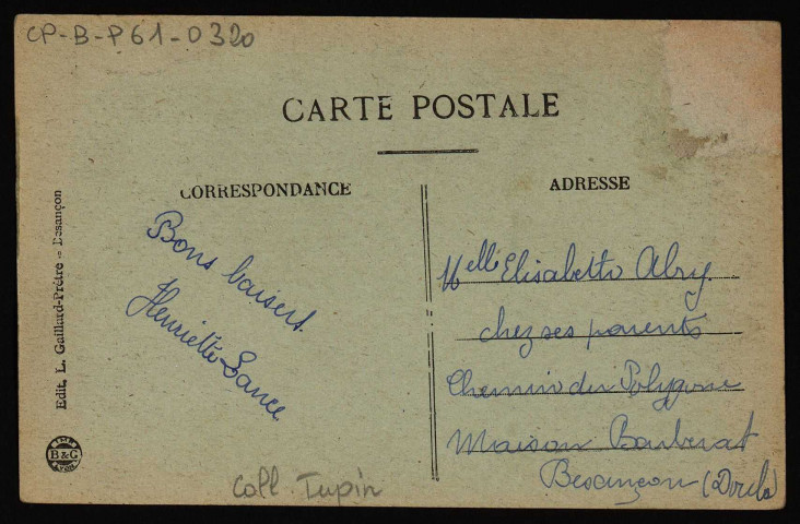 Besançon - Velotte et Vallée de Casamène [image fixe] , Besançon : Edit. L. Gaillard Prêtre, 1910/1920