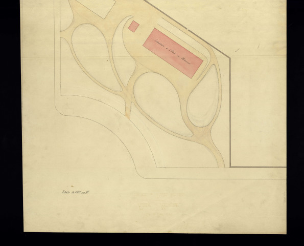 Ecole de médecine, projet de jardin botanique : plan de situation (s.d.).