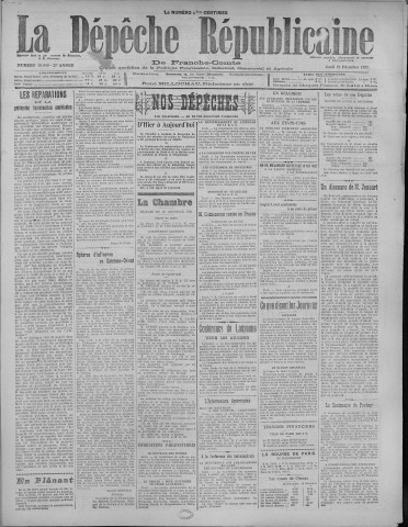 21/12/1922 - La Dépêche républicaine de Franche-Comté [Texte imprimé]