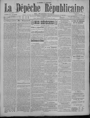 13/04/1922 - La Dépêche républicaine de Franche-Comté [Texte imprimé]