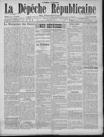 25/08/1924 - La Dépêche républicaine de Franche-Comté [Texte imprimé]