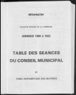 Registre des délibérations du conseil municipal. : Années 1980-1982 ; table biennale 1980-1982.