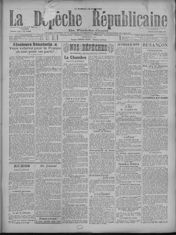 27/11/1920 - La Dépêche républicaine de Franche-Comté [Texte imprimé]