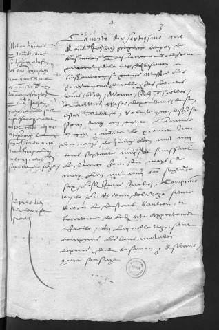 Comptes de la Ville de Besançon, recettes et dépenses, Compte de Jehan Grégoire(1er juin 1575 - 31 mai 1576)