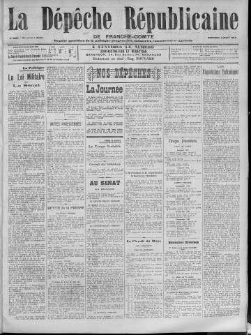 06/08/1913 - La Dépêche républicaine de Franche-Comté [Texte imprimé]