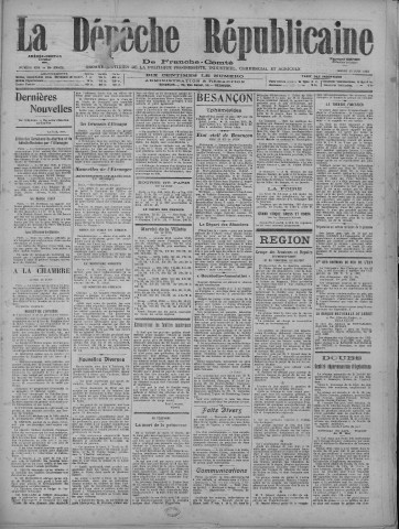 15/06/1920 - La Dépêche républicaine de Franche-Comté [Texte imprimé]