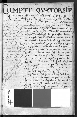 Comptes de la Ville de Besançon, recettes et dépenses, Compte de François Morel (1er juin 1660 - 31 mai 1661)