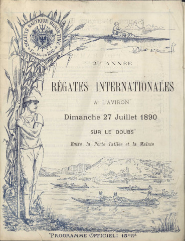 Programme officiel des régates internationales organisées par la SNB.