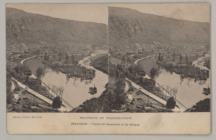 Besançon - Vallée de Casamène et Ile Malpas [image fixe] , Besançon : Teulet, Editeur, Besançon, 1897/1905