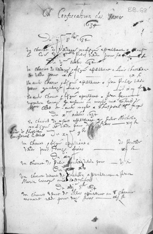 Registre des délibérations municipales 1er septembre 1634 - 31 janvier 1635