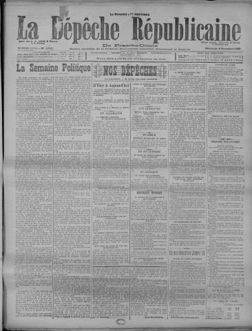 04/11/1923 - La Dépêche républicaine de Franche-Comté [Texte imprimé]