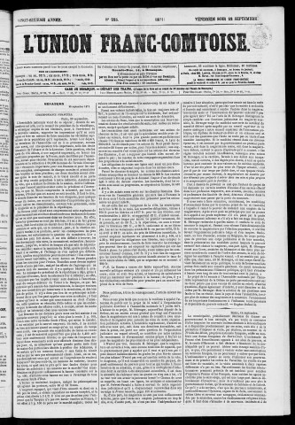 22/09/1871 - L'Union franc-comtoise [Texte imprimé]