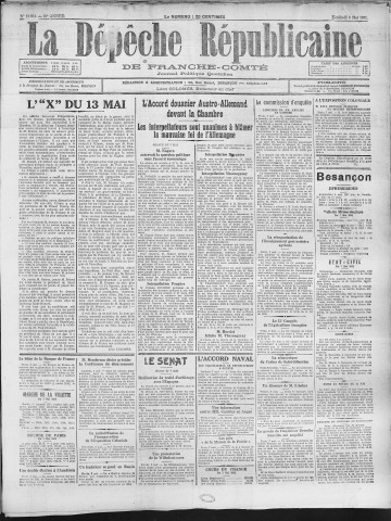08/05/1931 - La Dépêche républicaine de Franche-Comté [Texte imprimé]