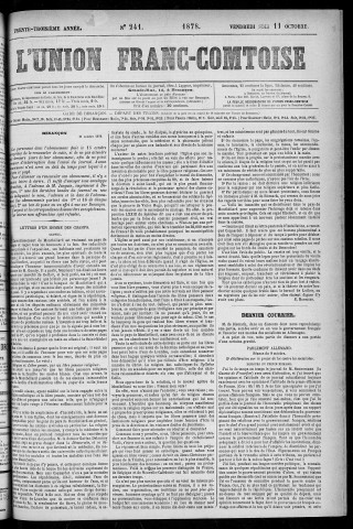 11/10/1878 - L'Union franc-comtoise [Texte imprimé]