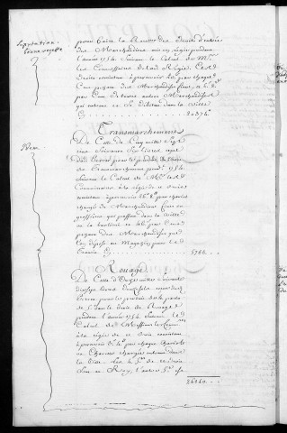 Comptes de la Ville de Besançon, recettes et dépenses, Compte de Pierre François Garnier (1754)