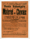 Vente Volontaire de Matériel et Chevaux. à St-Maur-des-Fossés, affichette