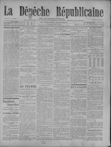 24/03/1920 - La Dépêche républicaine de Franche-Comté [Texte imprimé]