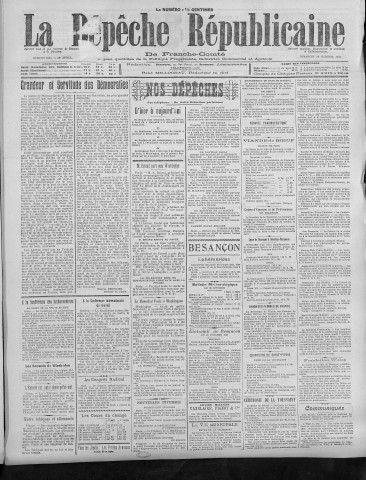 30/10/1921 - La Dépêche républicaine de Franche-Comté [Texte imprimé]