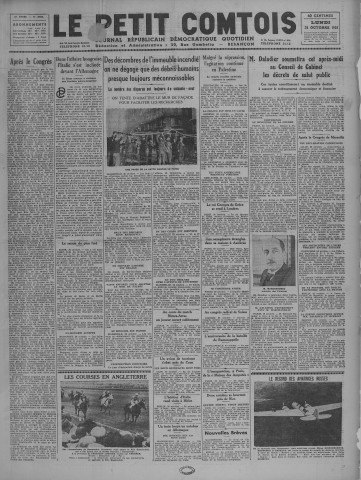 31/10/1938 - Le petit comtois [Texte imprimé] : journal républicain démocratique quotidien