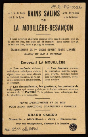 Besançon. - Besançon. La Mouillère (Casino Bains Salins) [image fixe] , 1930/1950
