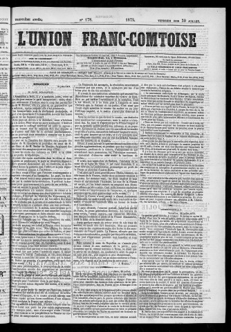 30/07/1875 - L'Union franc-comtoise [Texte imprimé]