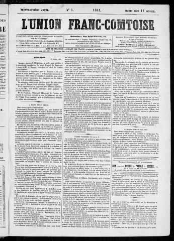 11/01/1881 - L'Union franc-comtoise [Texte imprimé]