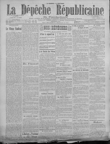 01/10/1921 - La Dépêche républicaine de Franche-Comté [Texte imprimé]