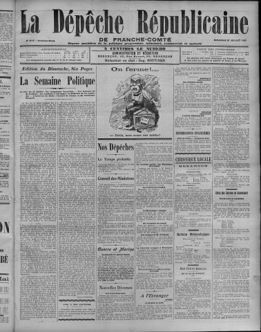 21/07/1907 - La Dépêche républicaine de Franche-Comté [Texte imprimé]