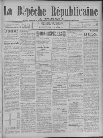 20/09/1909 - La Dépêche républicaine de Franche-Comté [Texte imprimé]