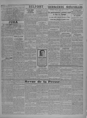 19/07/1938 - Le petit comtois [Texte imprimé] : journal républicain démocratique quotidien