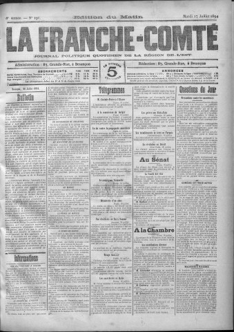 17/07/1894 - La Franche-Comté : journal politique de la région de l'Est