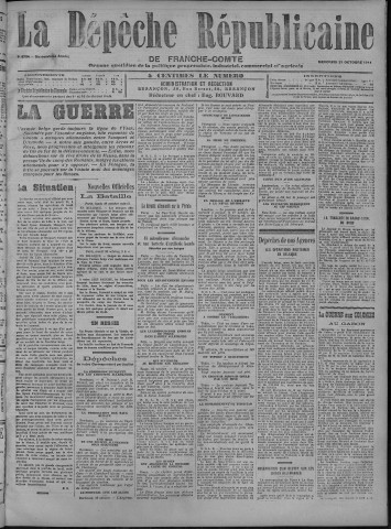 21/10/1914 - La Dépêche républicaine de Franche-Comté [Texte imprimé]