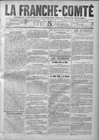 02/06/1891 - La Franche-Comté : journal politique de la région de l'Est