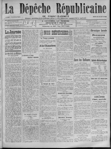 22/07/1913 - La Dépêche républicaine de Franche-Comté [Texte imprimé]