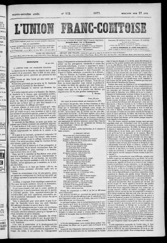 27/06/1877 - L'Union franc-comtoise [Texte imprimé]
