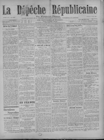 02/04/1920 - La Dépêche républicaine de Franche-Comté [Texte imprimé]