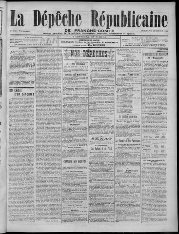06/12/1905 - La Dépêche républicaine de Franche-Comté [Texte imprimé]