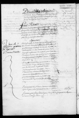 Comptes de la Ville de Besançon, recettes et dépenses, Compte de Ferdinand Pagot (1733)