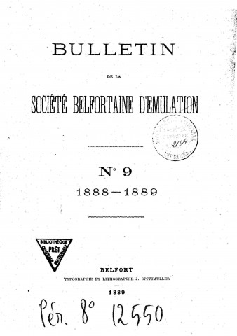 01/01/1888 - Bulletin de la Société belfortaine d'émulation [Texte imprimé]