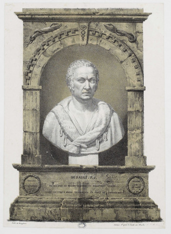 Desault P. J. [image fixe] / Lith. de Langlumé.  ; dessiné d'après le buste en marbre de J. B. Baillière 1780/1790