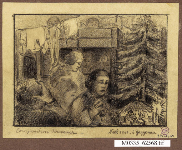 Composition souvenir. Noël 44 à Gaggenau, dessin de Lou Blazer
