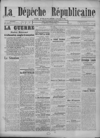 05/07/1916 - La Dépêche républicaine de Franche-Comté [Texte imprimé]