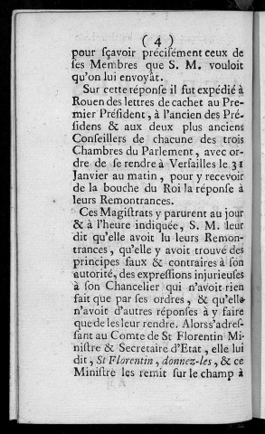Affaires du Parlement de Normandie depuis leurs remontrances du 8 janvier 1761