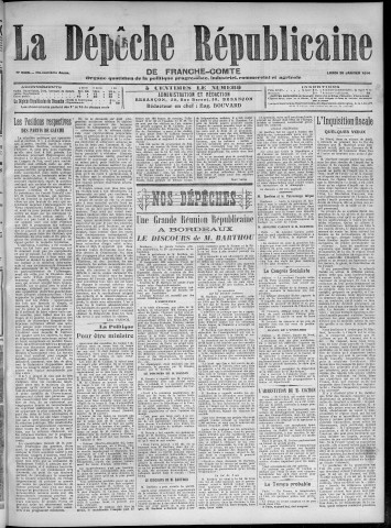 26/01/1914 - La Dépêche républicaine de Franche-Comté [Texte imprimé]