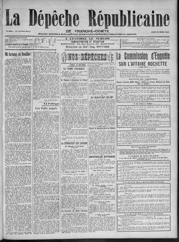 23/03/1914 - La Dépêche républicaine de Franche-Comté [Texte imprimé]