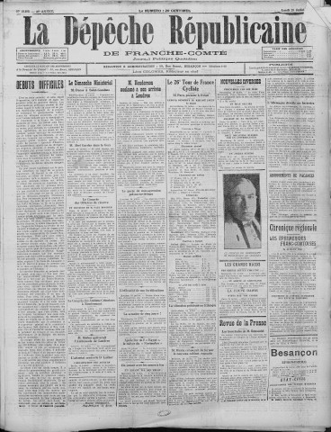 25/07/1932 - La Dépêche républicaine de Franche-Comté [Texte imprimé]