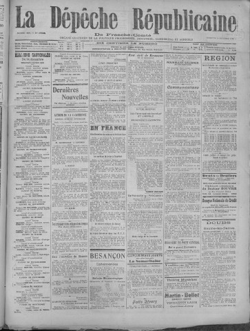 14/12/1919 - La Dépêche républicaine de Franche-Comté [Texte imprimé]