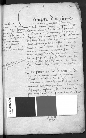 Comptes de la Ville de Besançon, recettes et dépenses, Compte de Jacques Chevannay des Daniels (1er juin 1630 - 31 mai 1631)